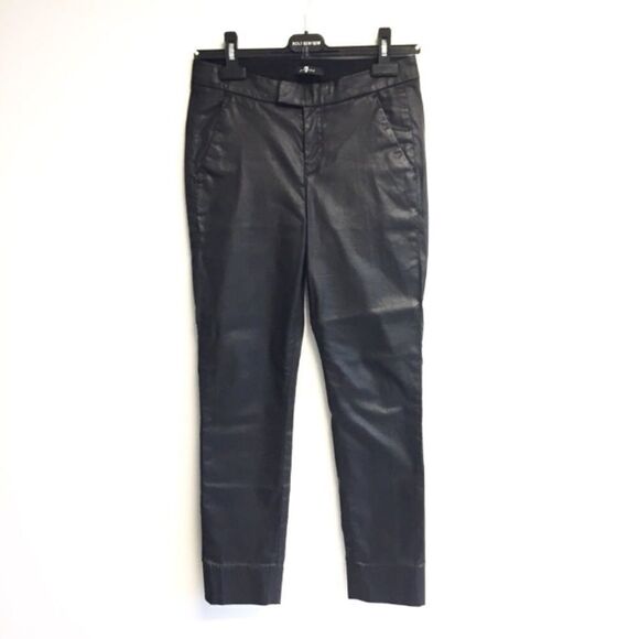 7 For All Mankind Black Low-Rise Chino Ankle Jean 24 - Picture 3 of 7